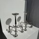 Pair of 5-arm silver-plated metal candlesticks H27