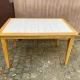 Light wood kitchen table with white tiled top – 122x80 cm