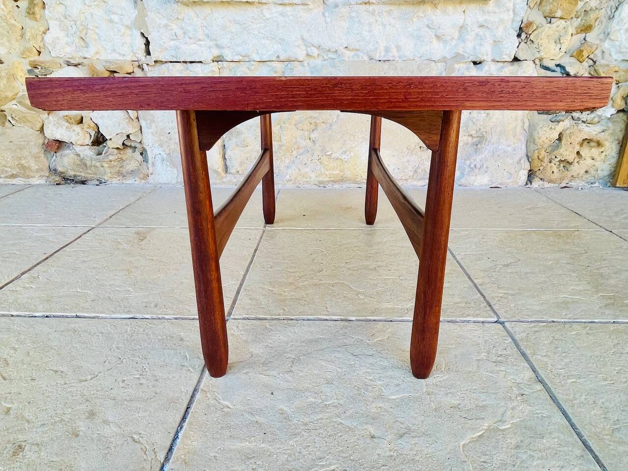 Teak coffee table in Scandinavian style, circa 1960s.