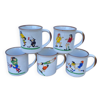 Lots de tasses vintage thématique humour football