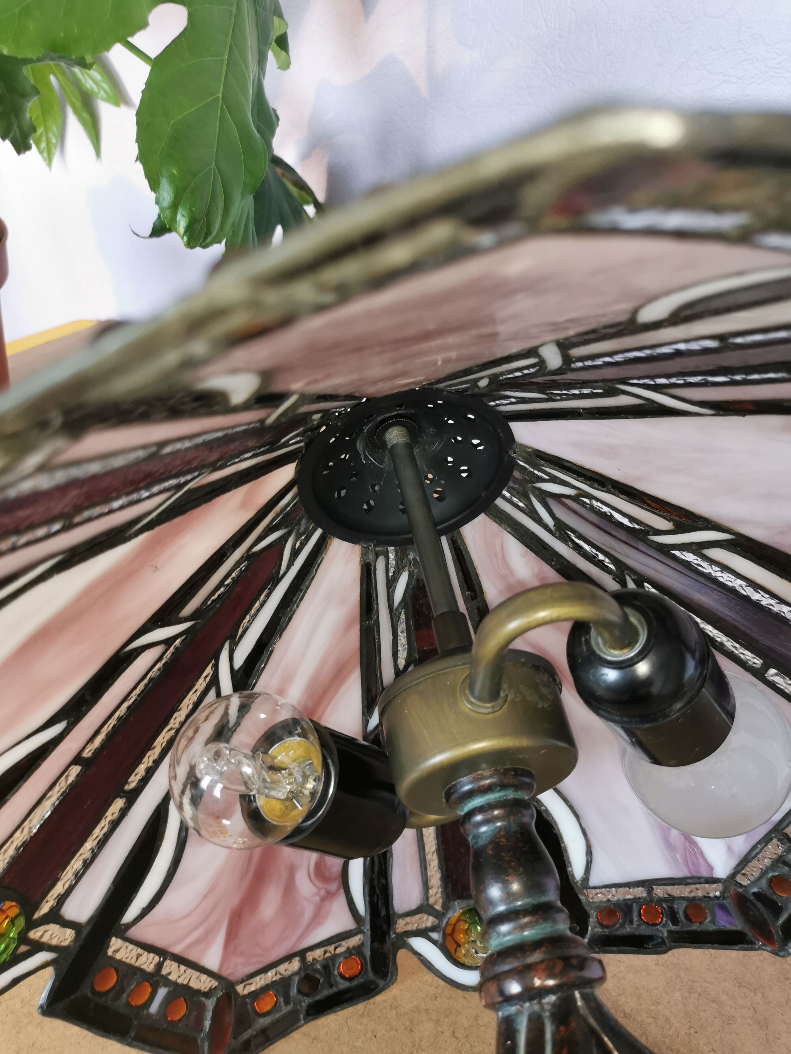 Tiffany style lamp, stained glass, art nouveau