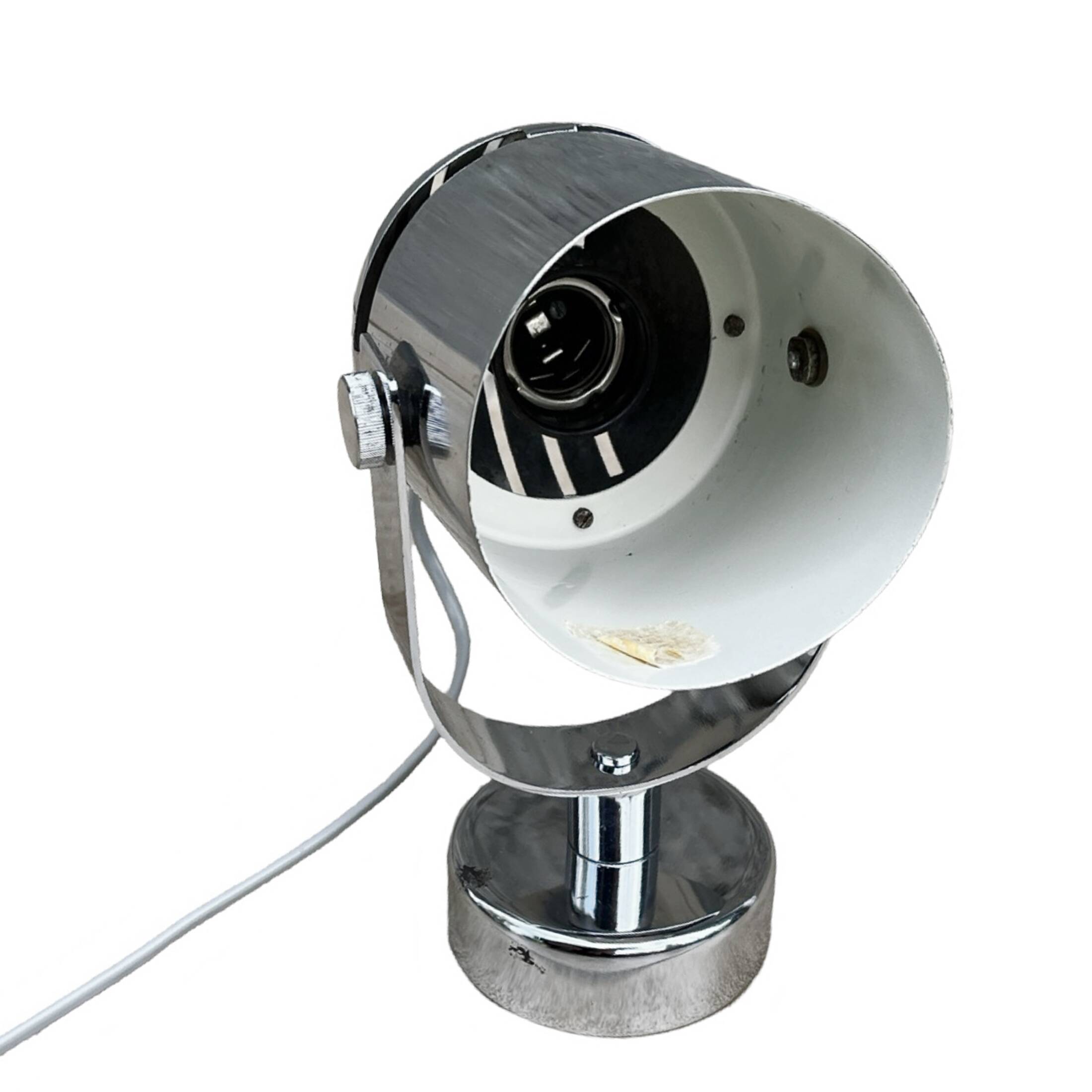 Space age chrome wall lamp, designed by S. Indra, Czechoslovakia, 1970s.