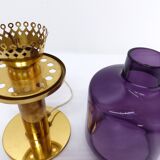 Lampe scandinave Hans-Agne Jakobsson laiton et verre violet B 102
