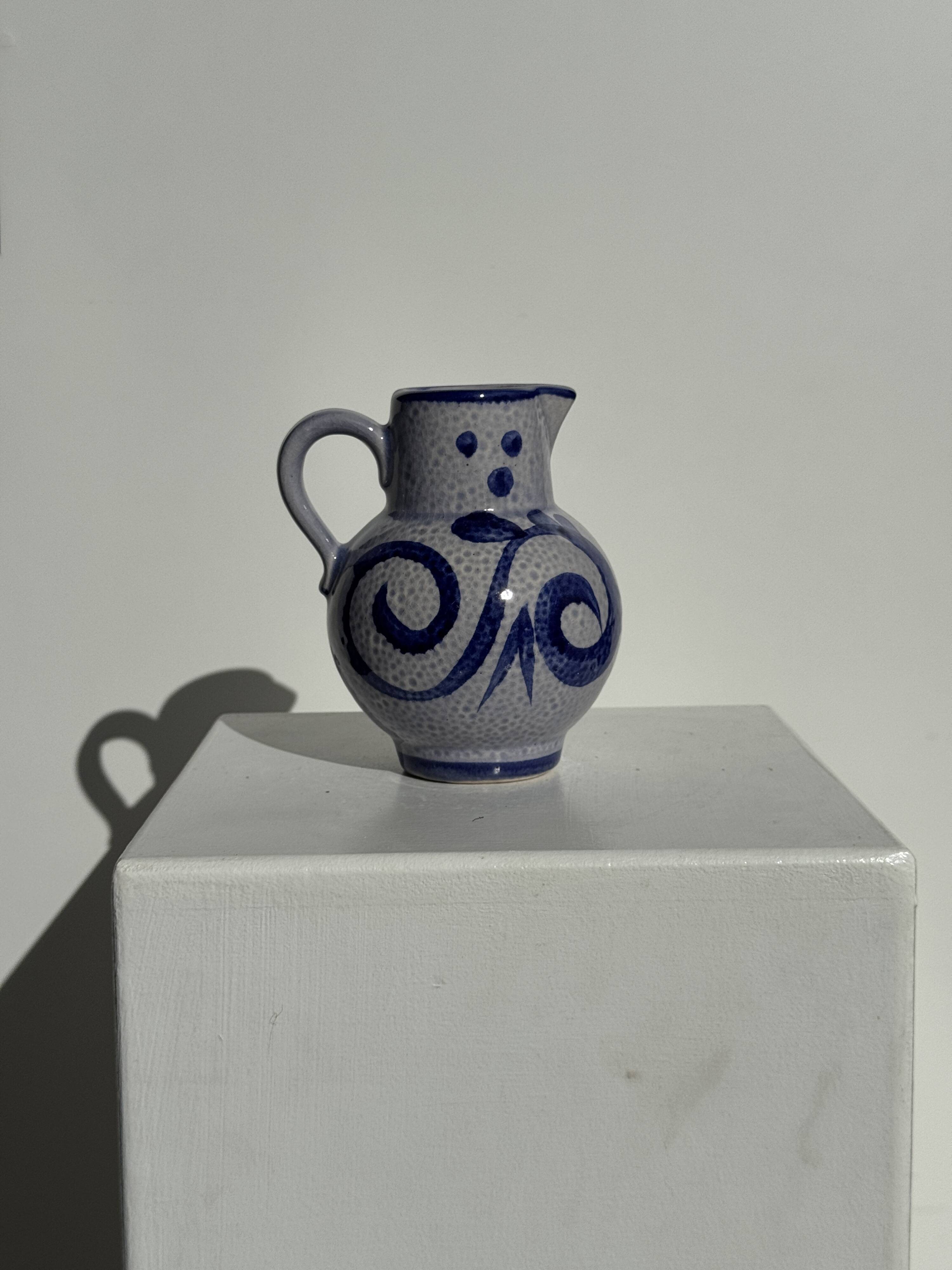 Blue mini carafe West Germany H14.5