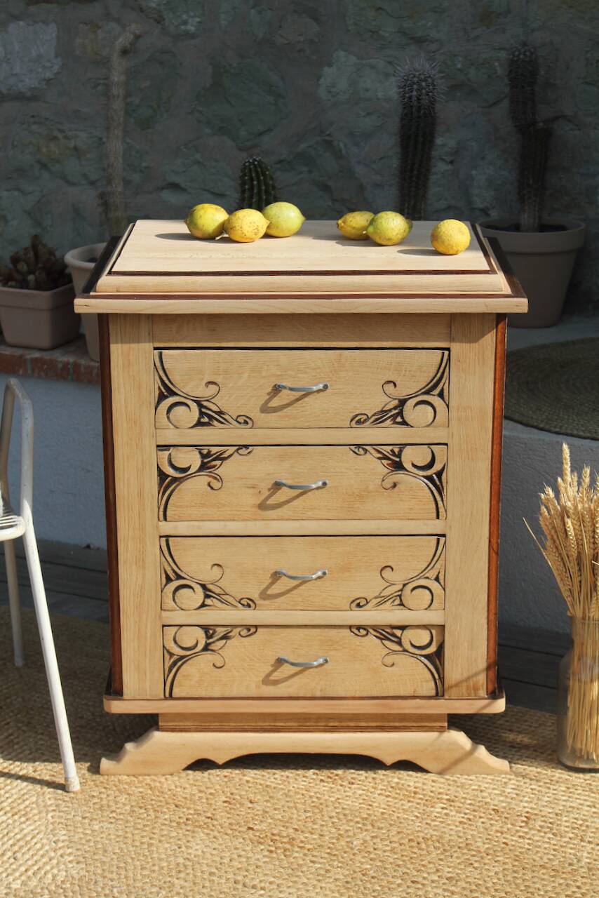 Small art deco chest of drawers