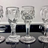 Cabaret set Baccarat 8 glasses and silver plated tray