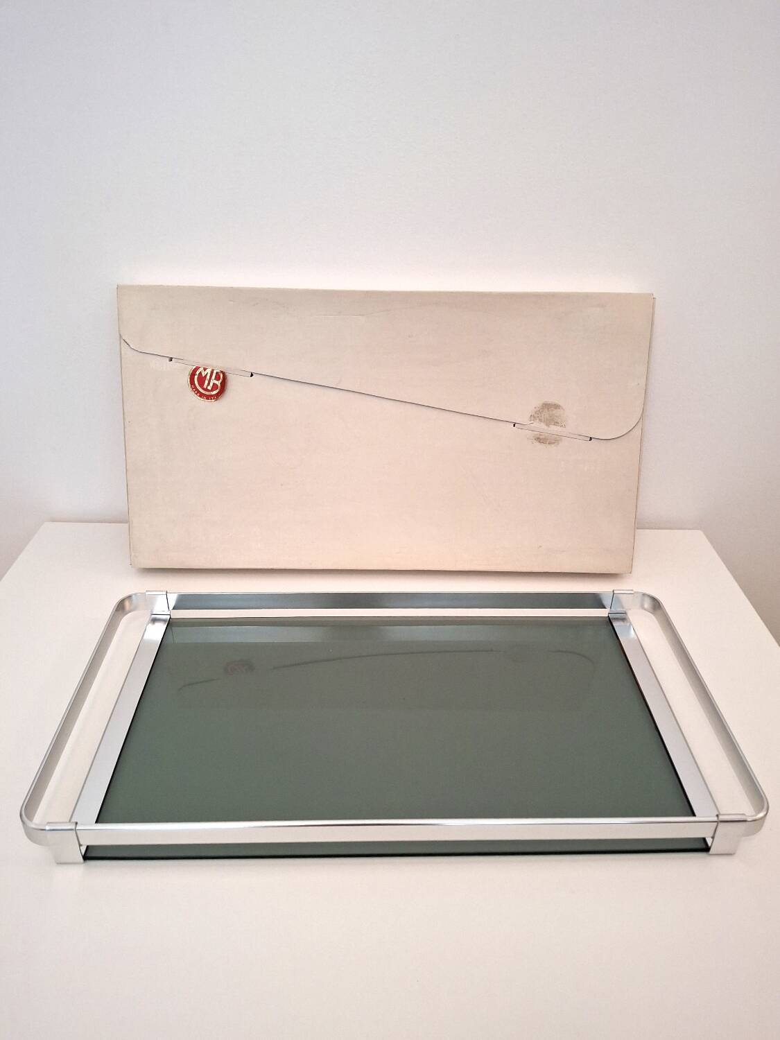 Plateau vintage italien de style Bauhaus (années 1970)