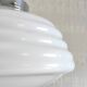 Bauhaus pendant light in chrome metal and opaline globe - 1950s