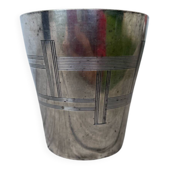 Art Deco silver-plated glass cup