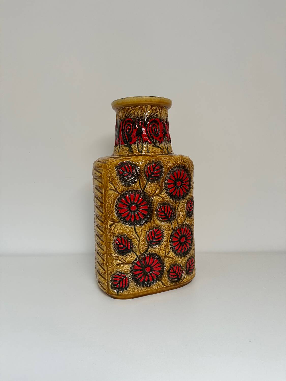 Large German ceramic vase 1970, vintage