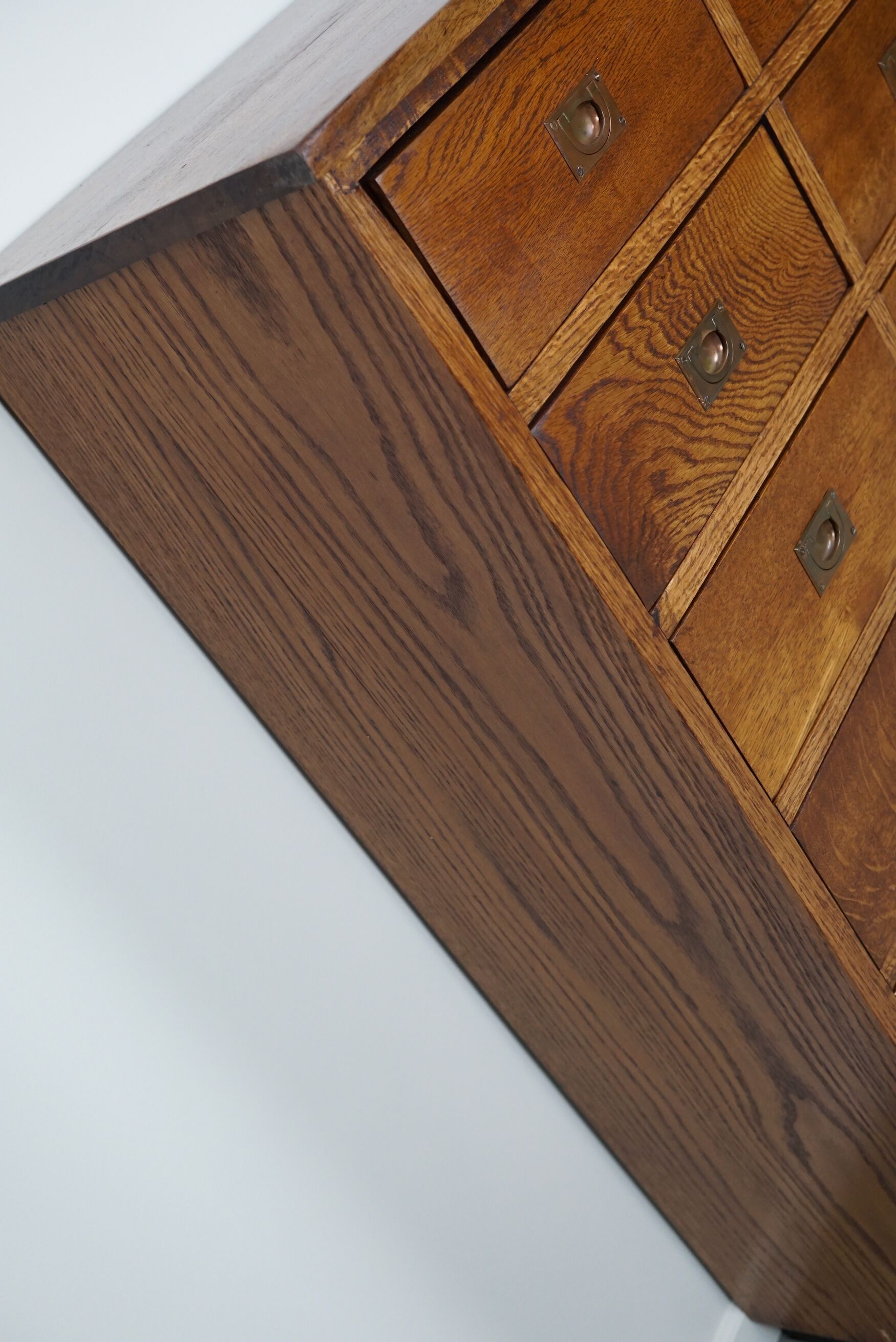 English Oak Apothecary / Filing Cabinet Campaign Style, 1930s