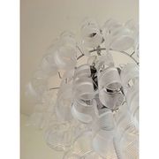 Murano Glass Sputnik Chandelier With Swirling Italian Glass Clear and White