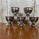 Set of 5 guy degrenne stainless steel egg cups made in france vintage