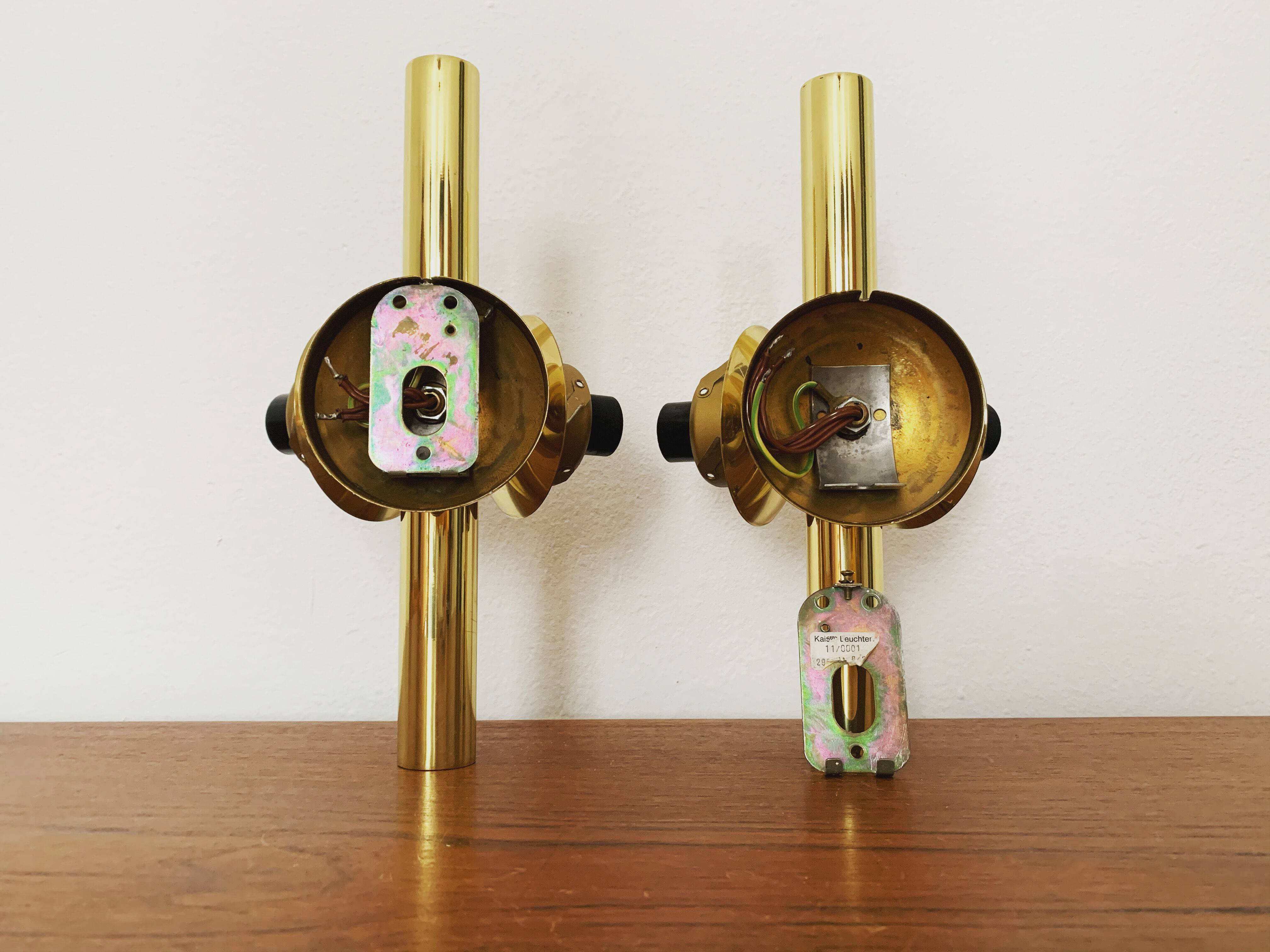 Set of 2 brass Sputnik sconces by Kaiser Leuchten