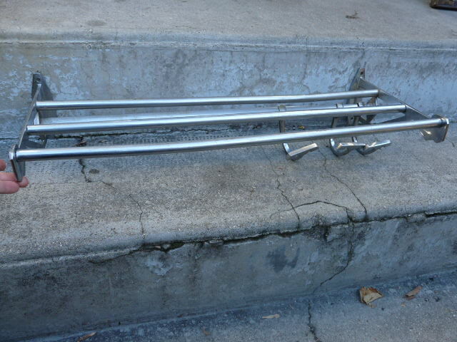 Wall coat rack / Art Deco hat in chrome metal