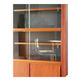 Teak and glass display cabinet, stamped "Seigneur", Scandinavian design, 1960