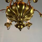 Gilded wood and brass chandelier, Central Europe circa 1900