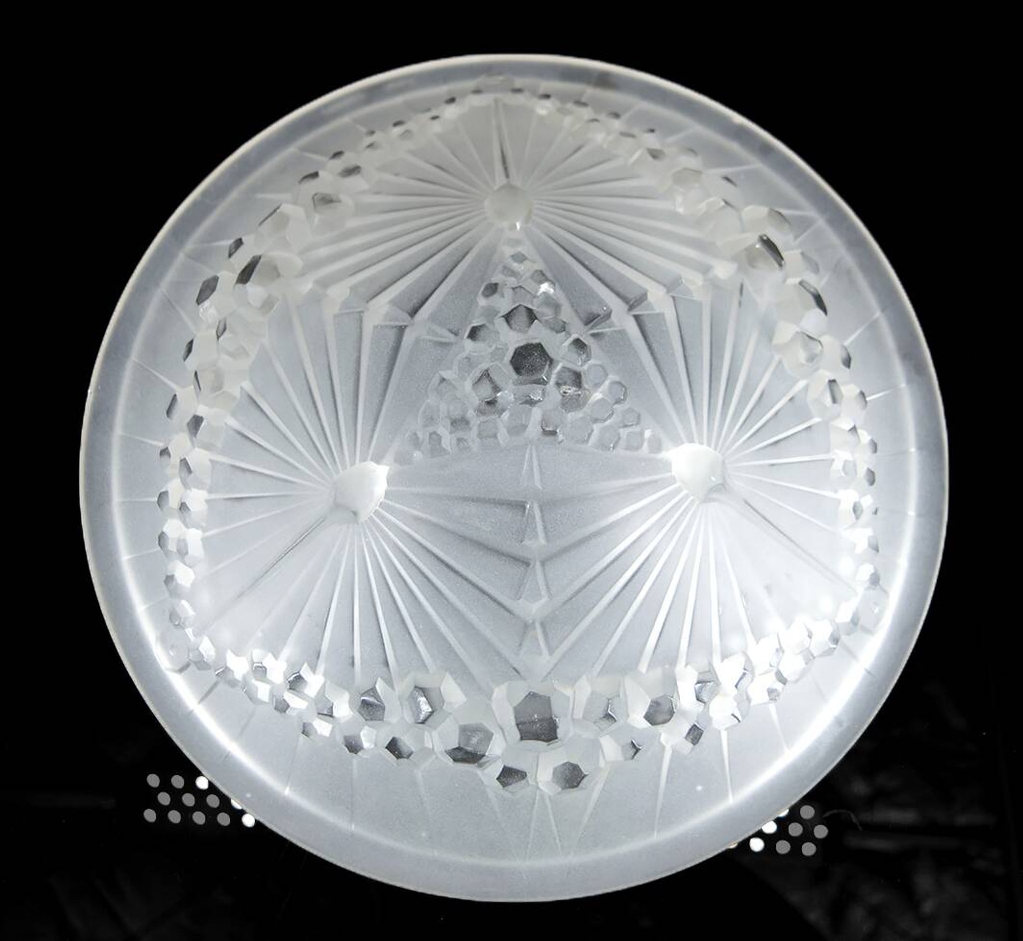 Important Art Deco lamp, nickel-plated bronze, Schneider glass, Fr, c. 1930