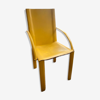 Several Coral Armchair in yellow leather Matteo Grassi year 70