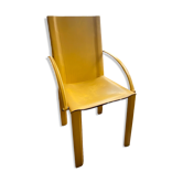 Coral armchair in yellow leather by Matteo Grassi from the 1970s.