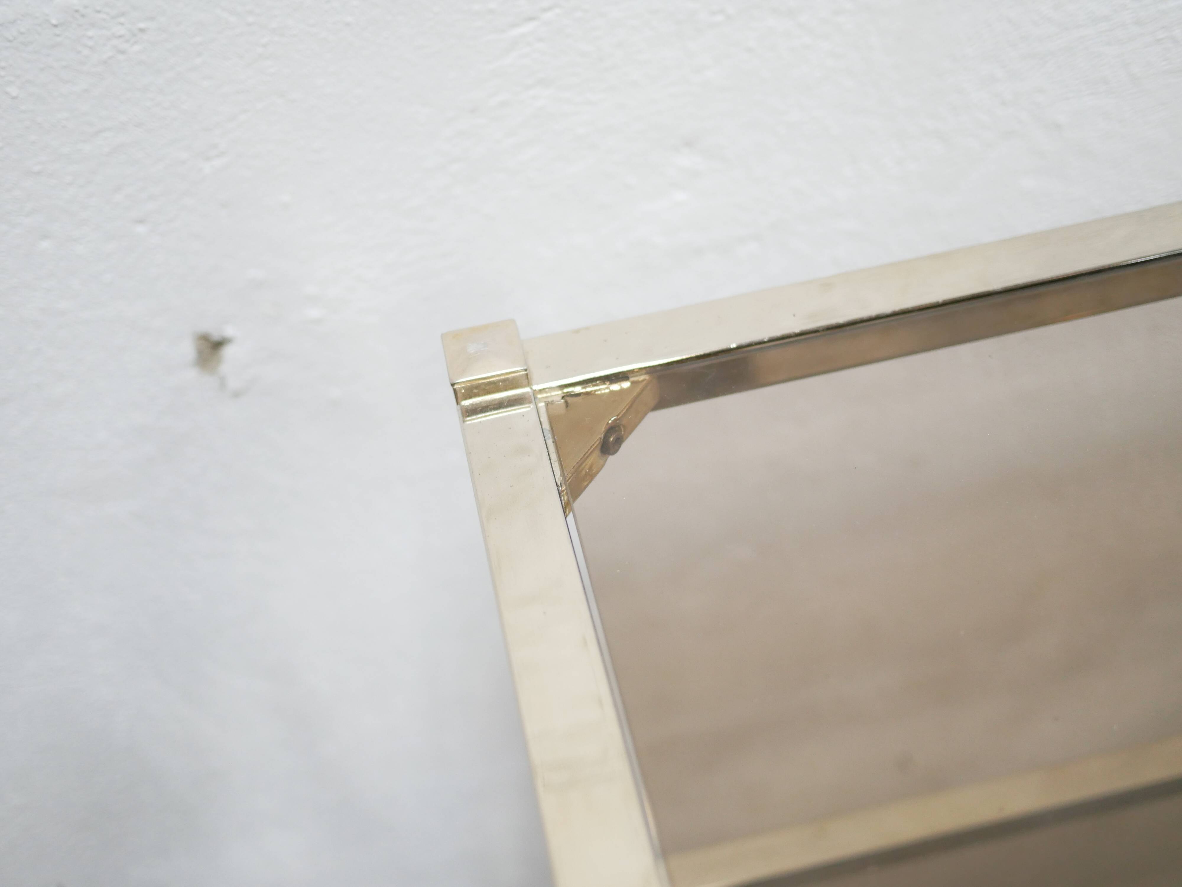 Bookcase vintage shelf in brass and smoked glass