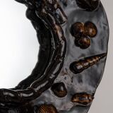 Mirror with shells in glazed stoneware