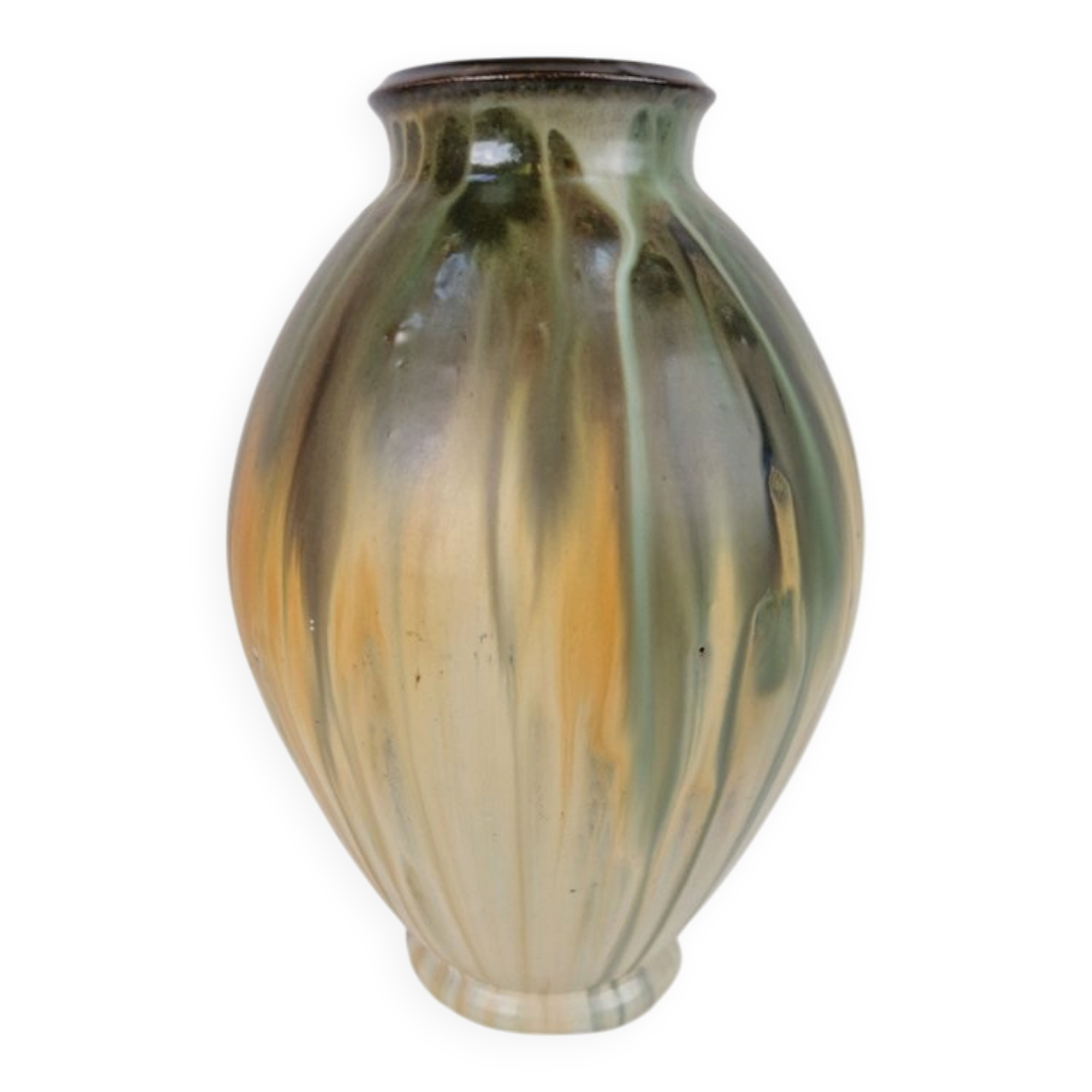 Glazed Stoneware Vase by Grégoire Lebon, Belgium, 1940s