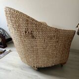Chair made of woven banana leaves