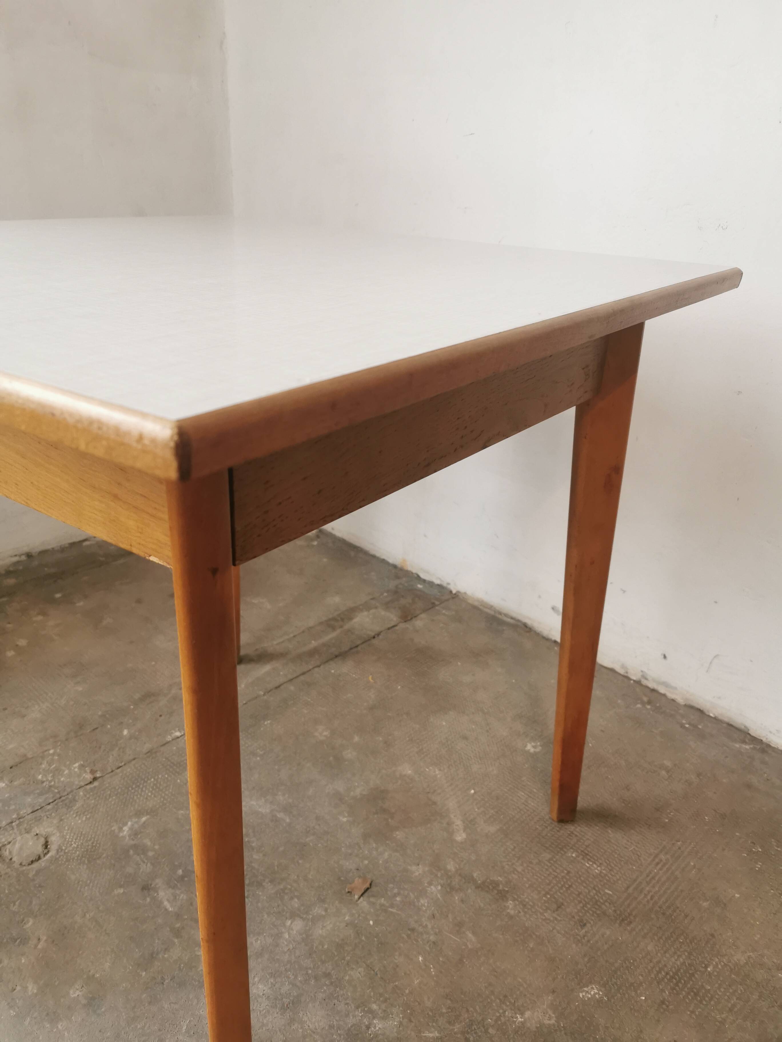 Square dining table, wood and formica, 1960s