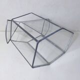 Glass terrarium mini cactus greenhouse in glass and metal
