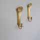 Paire de bougeoirs muraux en laiton Art Déco Holmström, Arvika, Suède, années 1940