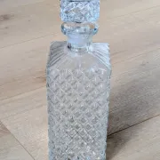 Square Whisky Carafe with Diamond Point Decoration in Moulded-Cut Glass