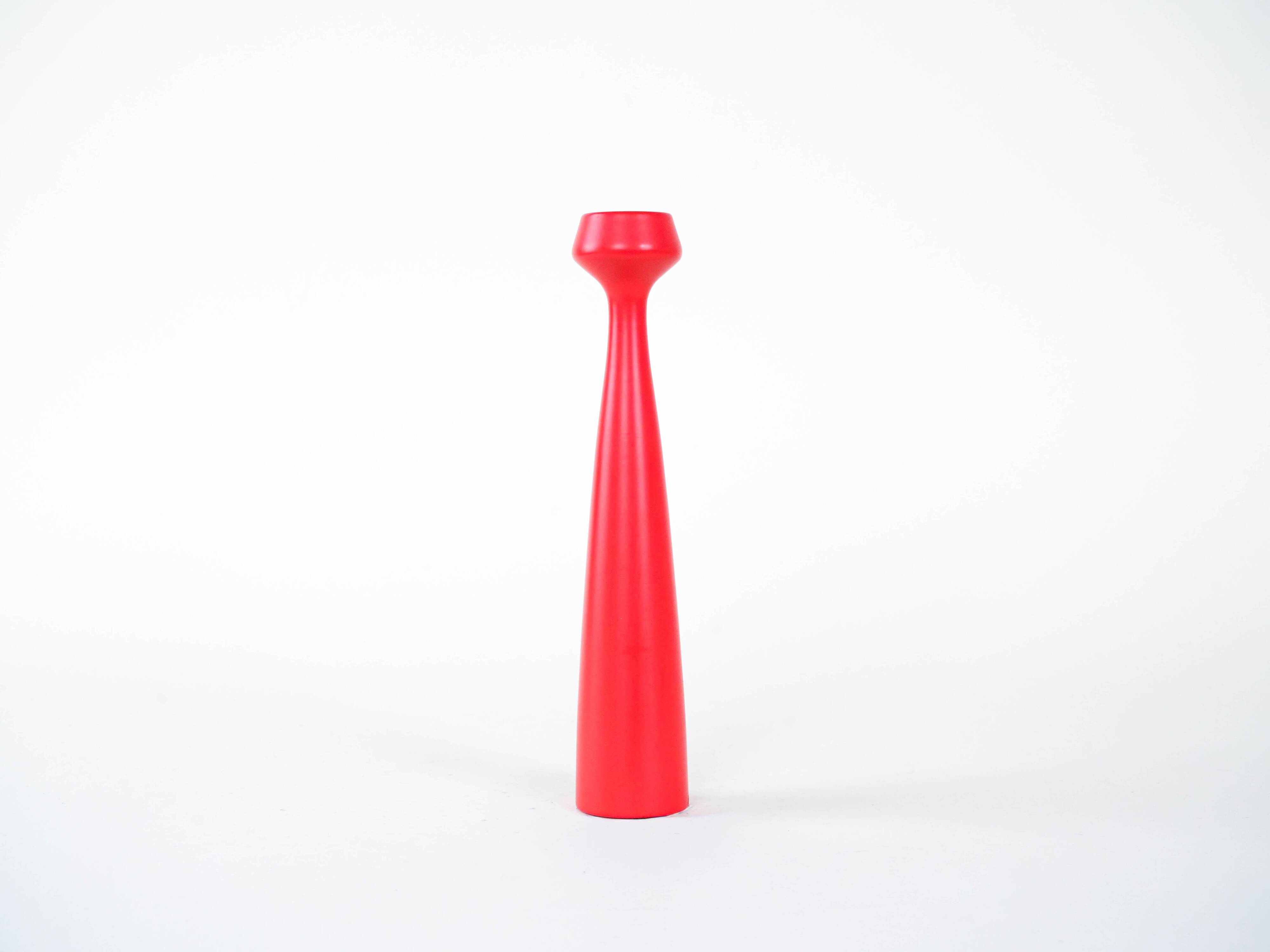Red candlestick, Danish design, 1990s, designer: Anders Norgaard