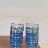 Set of 8 blue Arco France glasses.