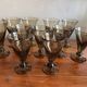 Set of hand-blown stemmed glasses