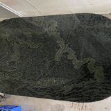 Tropical green granite table in wrought iron