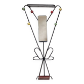 Porte-manteau vintage attribué à Roger Feraud, métal noir avec des sphères colorées, années 1970, 180 x 82 x 22 cm