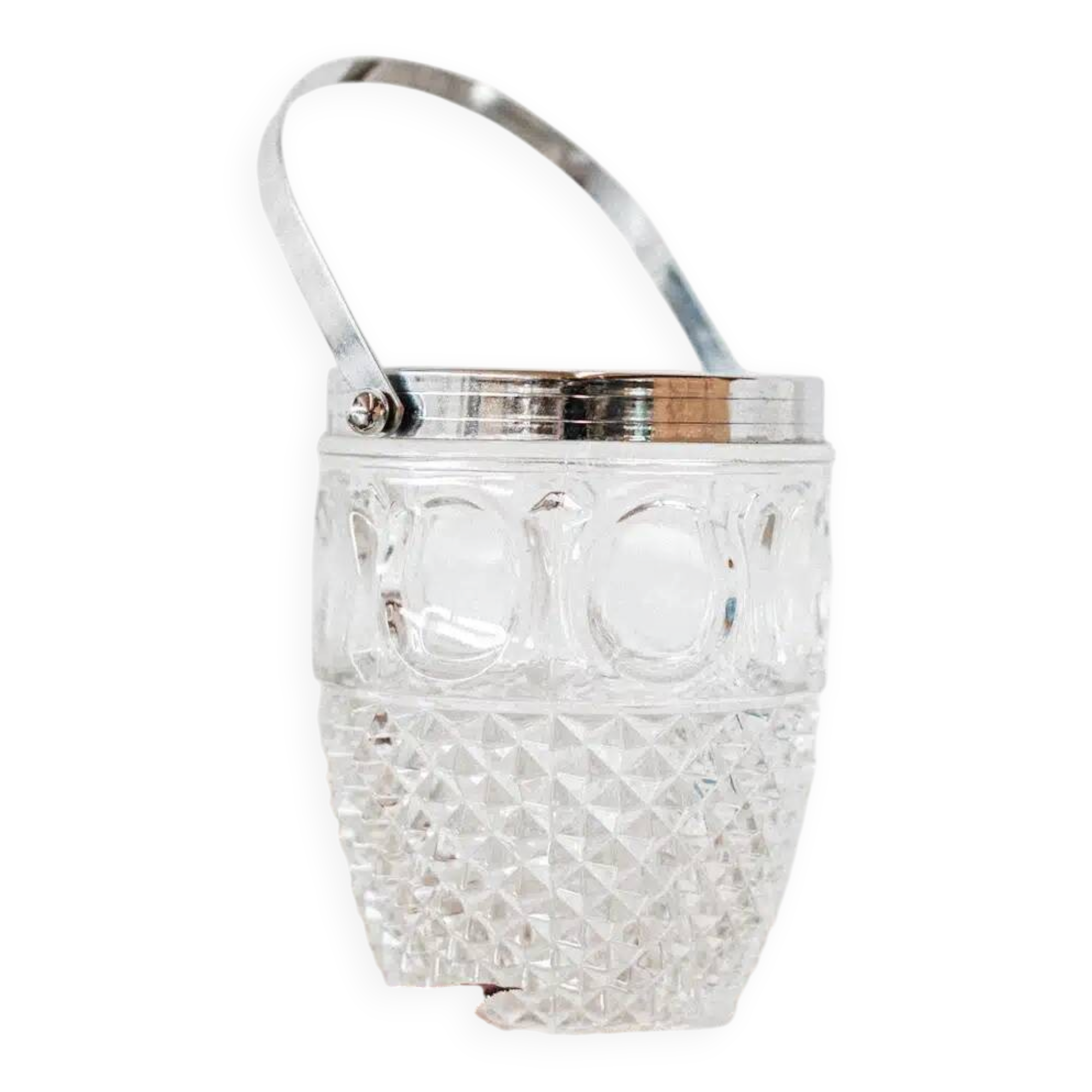 Engraved ice bucket with silver rim "Millepertuis"