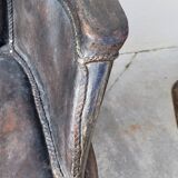 Fauteuil en corne et cuir ancien - 1950s