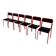 Set of 6 red & black metal chair: space age stackable dining chair baša