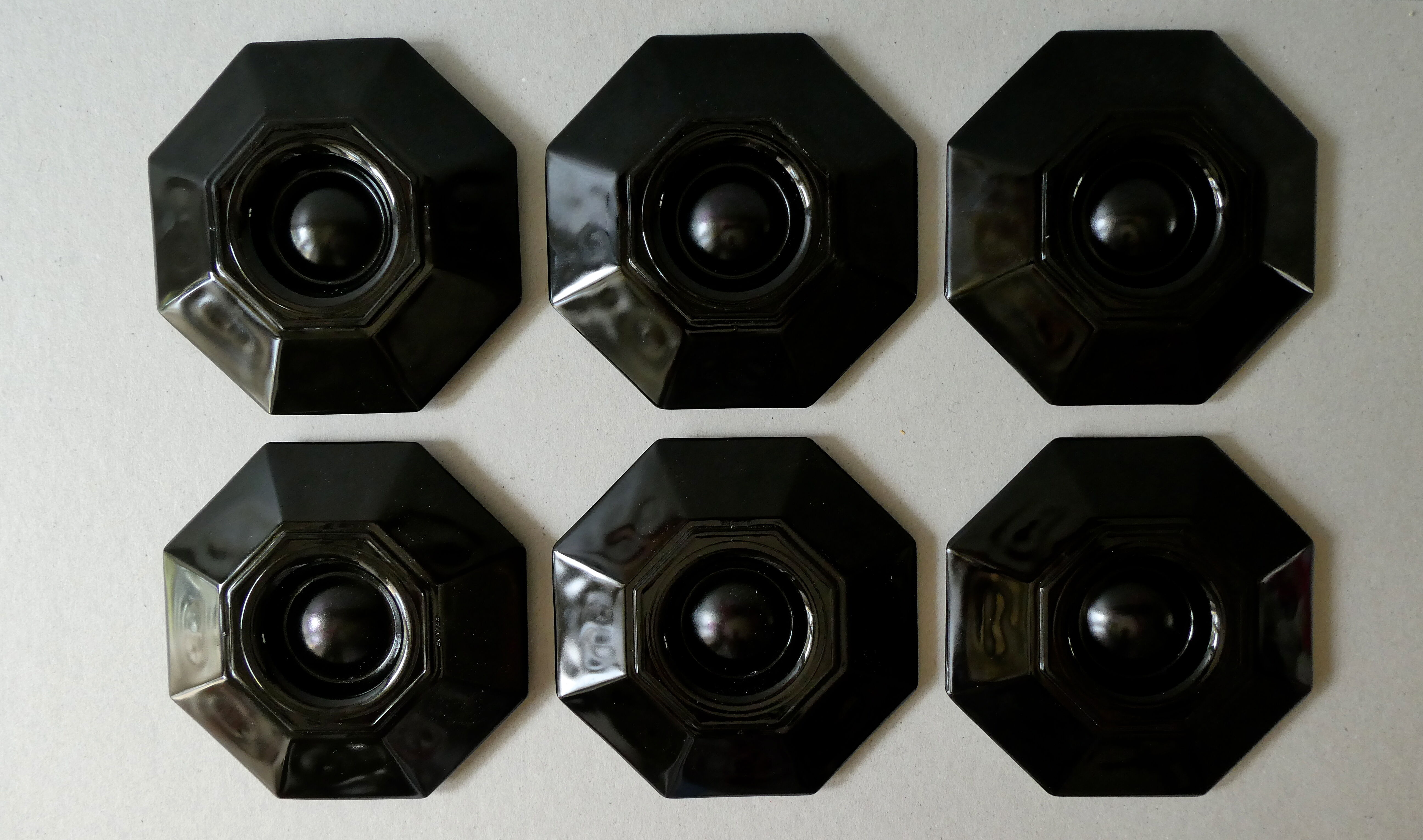 Set of 6 black egg cups