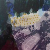 Landscape of Provence, lithograph signed Sarthou