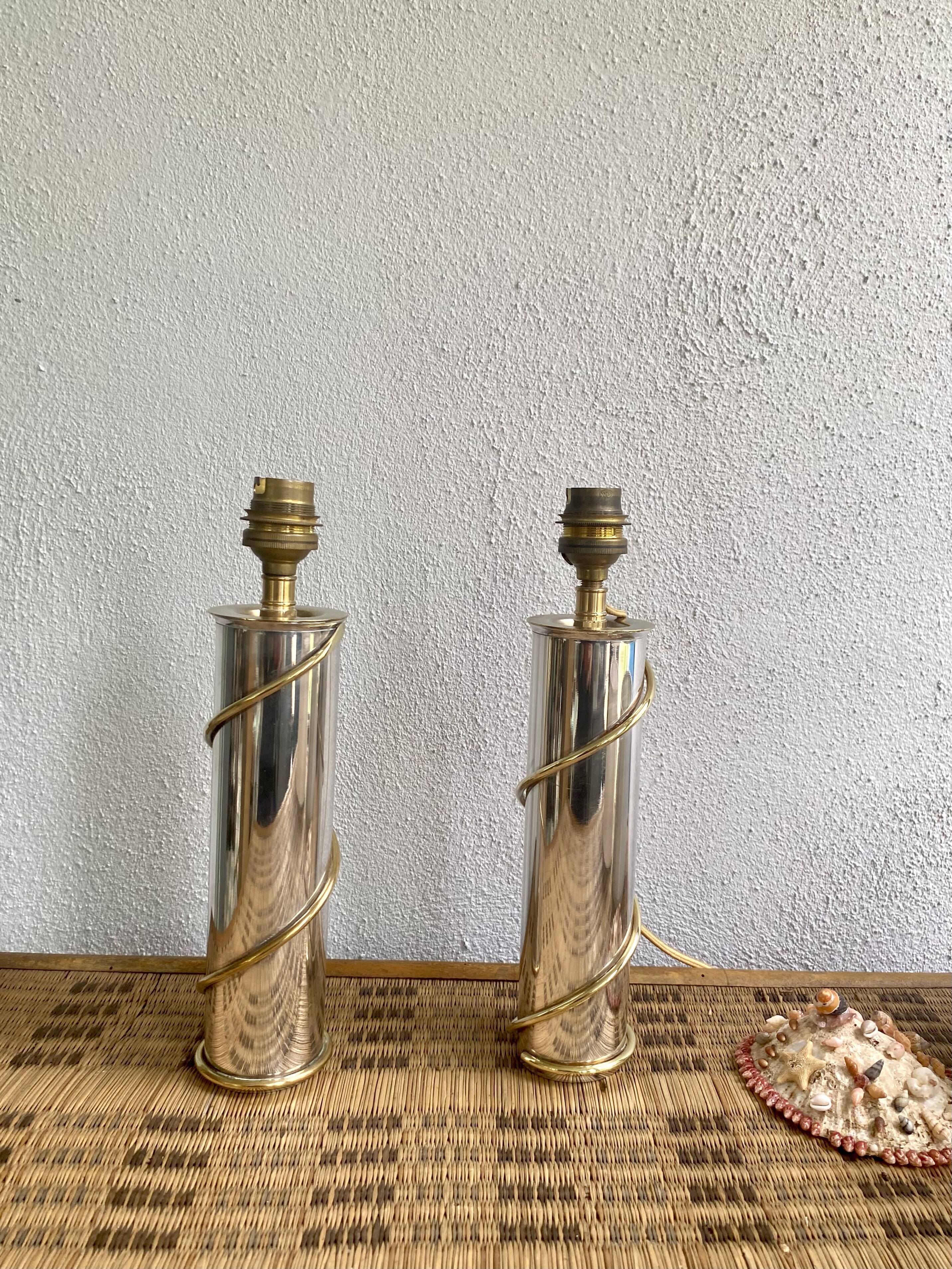 Duo pieds de lampe Ercuis
