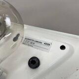 Original cubic satin white glass wall light by glashütte limburg, germany 1980s