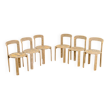 Set of 6 khaki chairs by Bruno Rey for Dietiker 70's