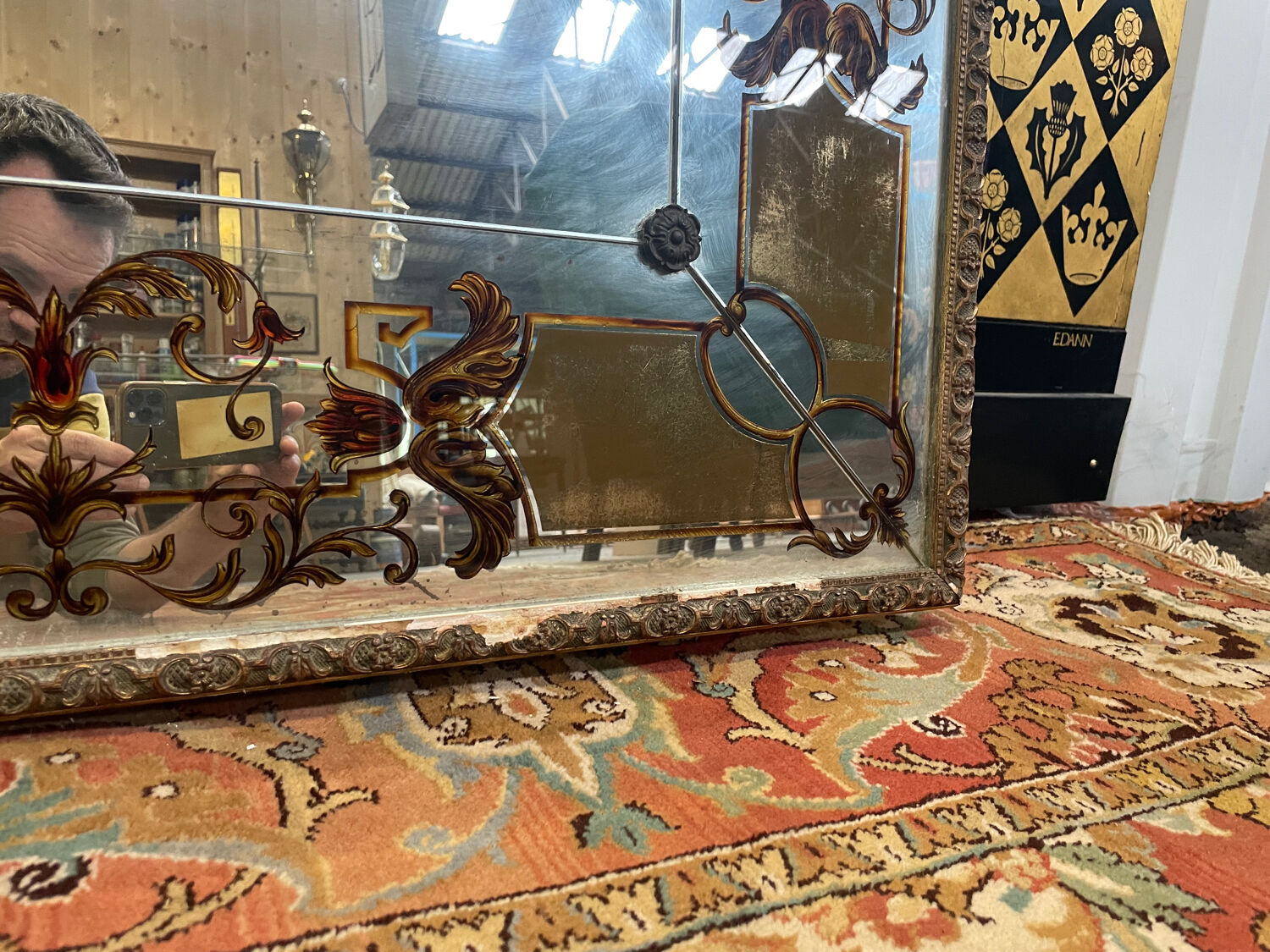 Venetian mirror from brasserie 325x131cm