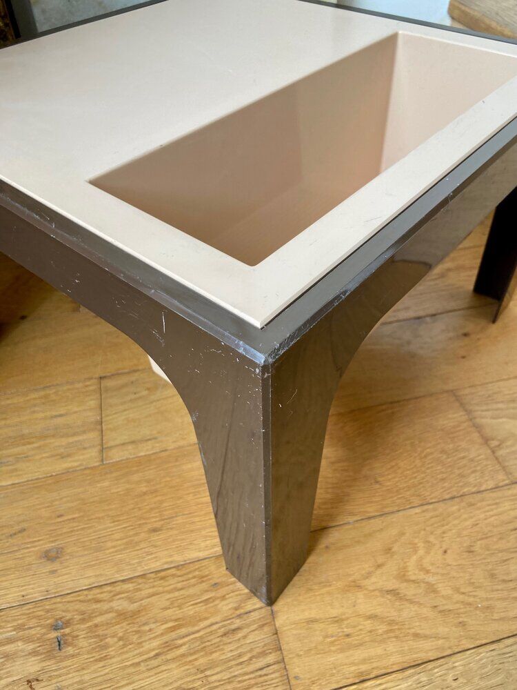 Beige and brown coffee table