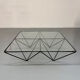 Vintage 1980s Italian architectural design metal coffee table.