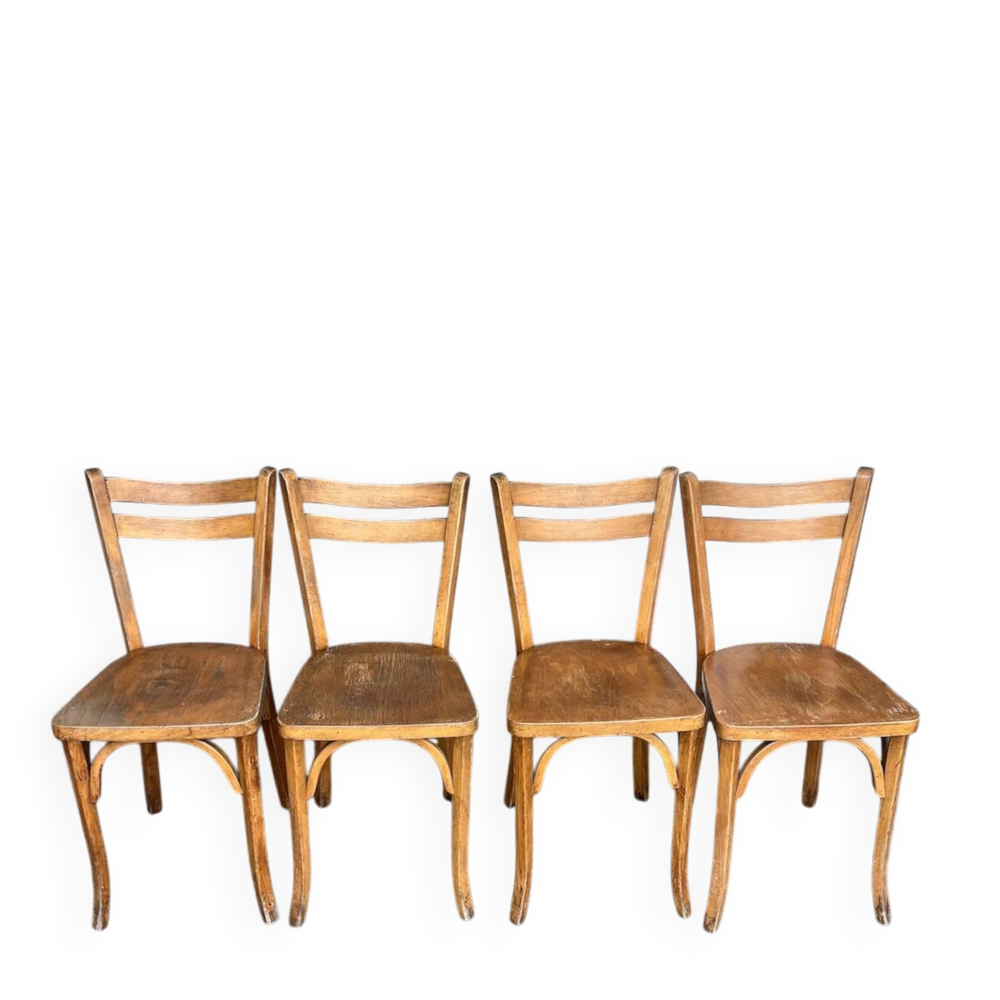 (Lot) 4 Chaises Bistrot Baumann modèle 56