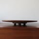 1950s wooden circular flat bowl plate pink beech
